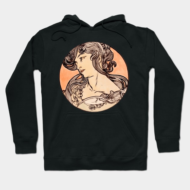 Alphonse Mucha - Stained Glass Hoodie by kaliyuga